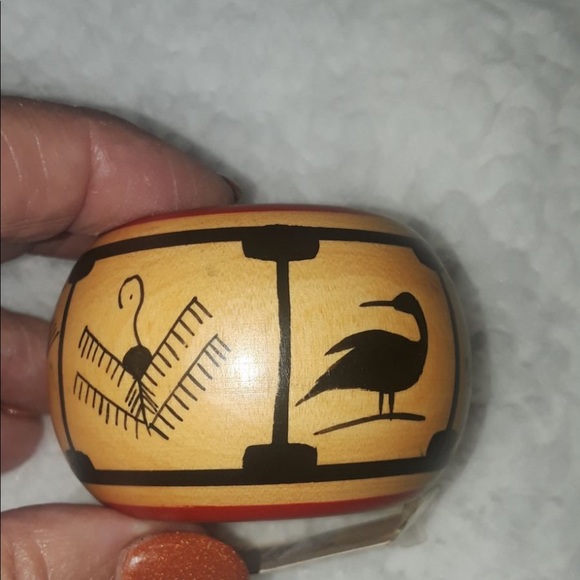 NAPKIN RINGS TRIBAL HIEROGLYPHICS VINTAGE NWT - Picture 6 of 6